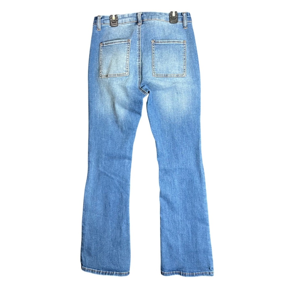 Monkey Ride Womens Size 9/29 Jeans Lace Up Front Flare Leg High Rise Denim Blue - Picture 3 of 14